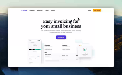 Durable invoicing service - page illustration incoiving invoice landing page product design ui ux web design