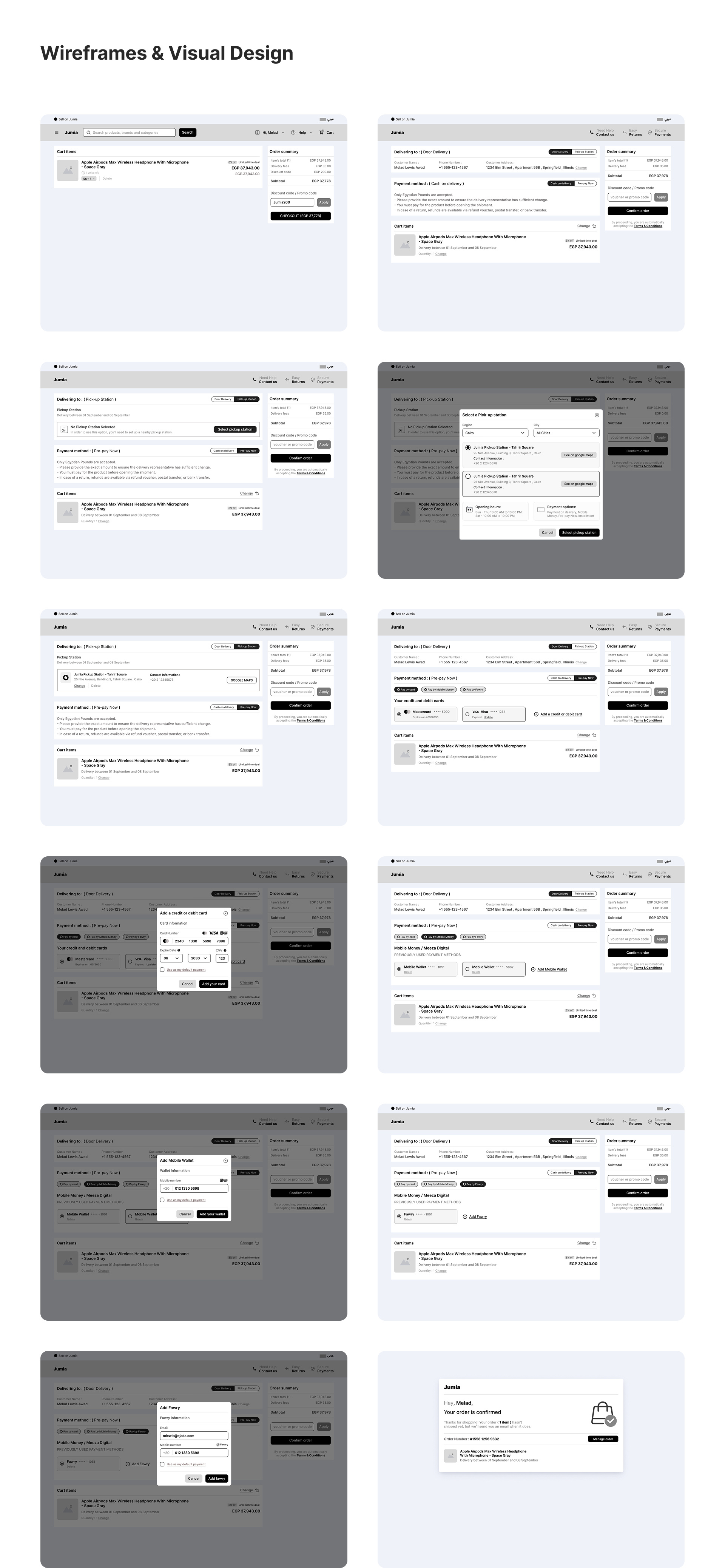 Example of Wireframing & Prototyping (UX)
