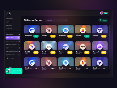 Discord Bot Dashboard Design  Dashboard design, Branding design, Landing  page design