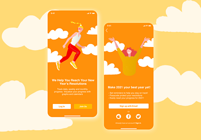 New Years Resolution Tracker app design illustration new year new years resolution resolution tracking ui ux