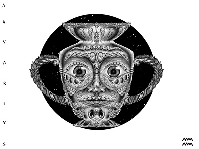 Aquarius 2021 adobe fresco aquarius astrology black and white horoscope zodiac