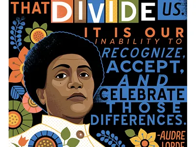 Audre Lorde portrait activist civil rights equality feminist illustration lgbtq portrait poster design