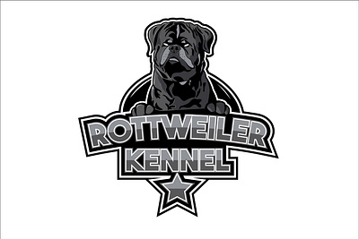 Rottweiler Kennel black white branding cartoon design digitalart dog dog logo dogs graphicdesign gray illustration ilustrator kennel logo rottweiler rottweiler logo star vector