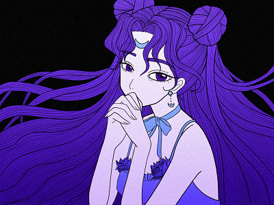 LUNA asian asian girl fantasy fantasyart girl character illustration linesart luna philosophy sailor moon sailormoon