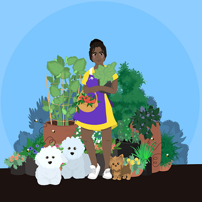 Athena Sows custom illustration design dogs fun garden graphic design illustraor illustration instagram plant plants procreate