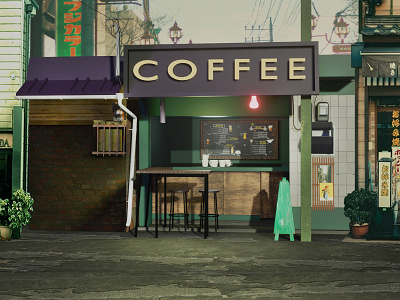 Coffee Shop Blender Modeling 3d blender blender3d building design illustration illustrator modeling redesign shop vector