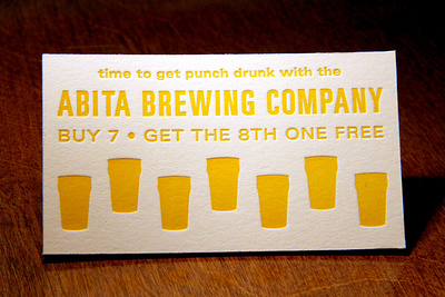 Abita rewards card branding design illustration letterpress typography vector