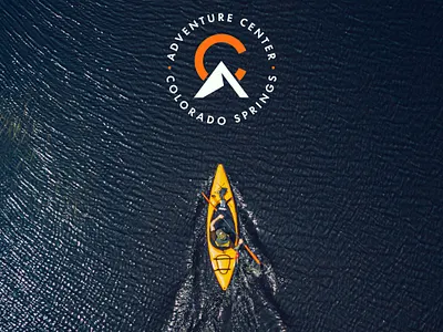 Adventure Center branding camping colorado design hiking illustration kayaking logo navy orange outdoors parks recreation travel vacation