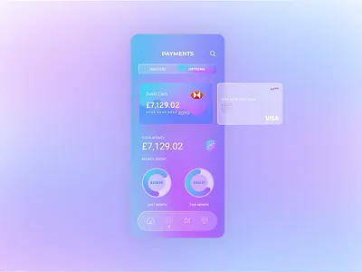 Banking glassmorph app clean design figma flat glassmorphic glassmorphism minimal ui ux web website
