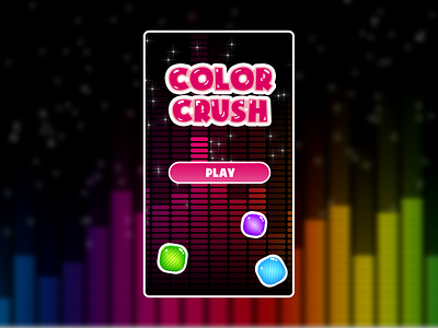 Color Crush Game Start Menu Screen color crush colorful game game art game design game ui magenta menu mobile app mobile design mobile game mobile ui rainbow splashscreen start menu user experience userinterface