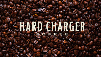 Hard Charger Coffee bad ass badge blue branding coffee graphic design illustration lettering logo longhorn made in red texas typography usa western white