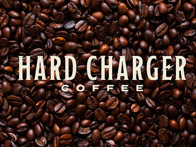 Hard Charger Coffee bad ass badge blue branding coffee graphic design illustration lettering logo longhorn made in red texas typography usa western white