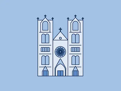 Church Illustration app design drawing fun icon illustration logo minimal vector work