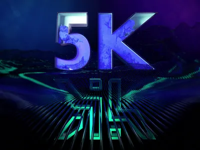 Thanks for 5k! 3d 5k animation c4d clean colorful design dribbble follower graphic design intro k koncepted logo motion design motion graphics render smoke sound wavy