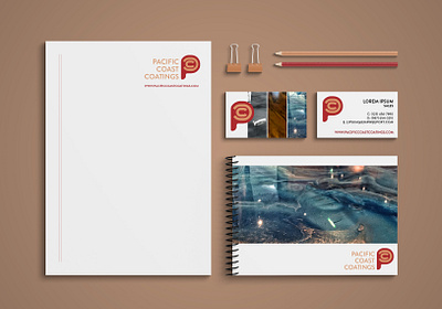 Logo & Stationery Concepts - Pacific Coast Coatings branding logo stationery