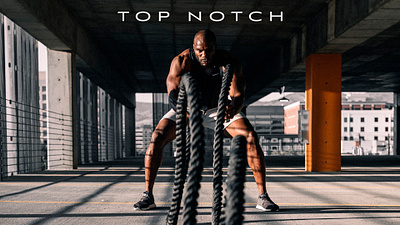 Top Notch apparel athleisure black branding clothing crossfit design excercise fitness graphic design lettering logo monogram muscles simple strong typography white