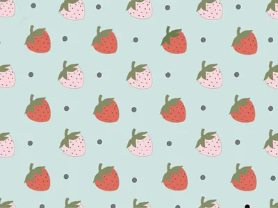 Blue Strawberry branding design floral floralart illustration surfacepattern surfacepatterndesign surfacepatterndesigner wallart wallpaper