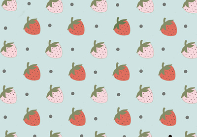 Blue Strawberry branding design floral floralart illustration surfacepattern surfacepatterndesign surfacepatterndesigner wallart wallpaper