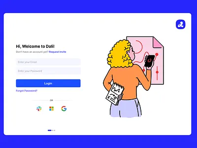 Dali Onboarding Screens branding onboarding saas ui welcomescreen