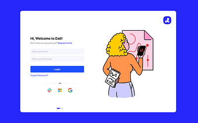 Dali Onboarding Screens branding onboarding saas ui welcomescreen