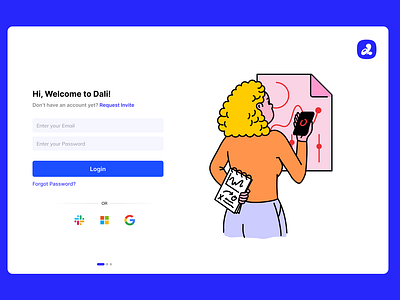 Dali Onboarding Screens branding onboarding saas ui welcomescreen