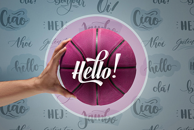 Hello Dribbble poster advertising design illustration typography