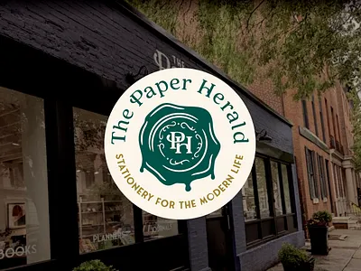 The Paper Herald baltimore boutique branding design graphic design illustration logo maryland monogram shop stamp stationary typography vintage wax