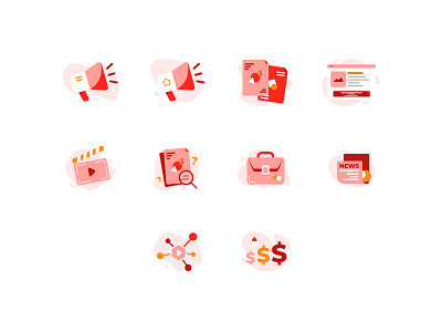 Media Company Icons icon icon design icon pack icon set iconography minimal vector