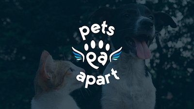 Pets Apart blue branding cats cute design dogs friendly fun illustration lettering logo monogram paw pets typography