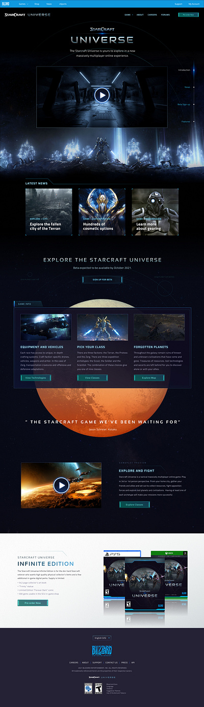 Starcraft Universe Website games mmo starcraft web design website