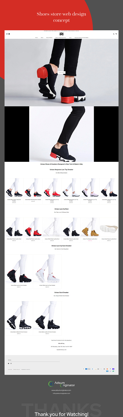 SHOES STORE WEBSITE DESIGN CONCEPT adsum adsumoriginator concept illustration landing page originator ui uiux user experience design user experience ux user interface design web web design web ui web ui interface website concept wordpress