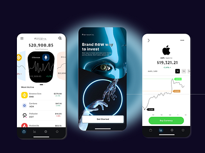 Finance Mobile Application analytic dashboard analytic design binance bitcoin branding creative crypto dashboard dashboard design design ethereum finance graphic design inspiration menu bar mobile app moderns motion graphics ui ux