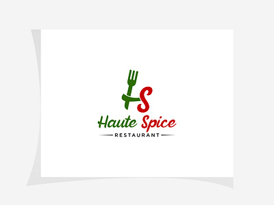 Haute Spice Restaurant Logo branding coloring logo creative logo design hs spoon logo icon illustration logo minimal restaurant logo spoon logo vector wordmark logo