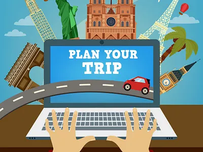 travel banner art branding design illustration minimal vector