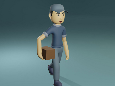 3D Delivery Man 3d animation 3d character 3d illustration 3d modeling blender illustration