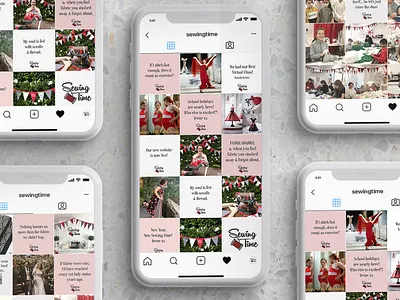 Sewing Time | Rebrand (Part 2) branding first job freelance grid layout instagram instagram grid logo rebrand social media