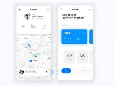 Car Pool App Design concept car pool ios app mobile app online taxi rental taxi taxi uber