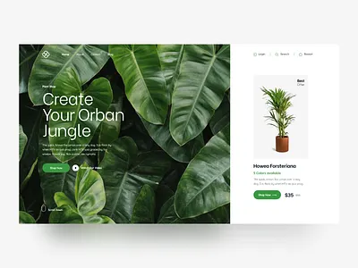 Plants Shop header header design header exploration headers hero header landing landingpage plant plants popular design shop ui ui ux ux web web design web ui webdesign website website design