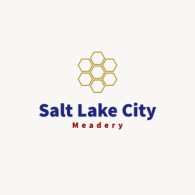 Salt Lake City Meadery bees blue brand design brand identity branding design gold honey logo meadery vector wine