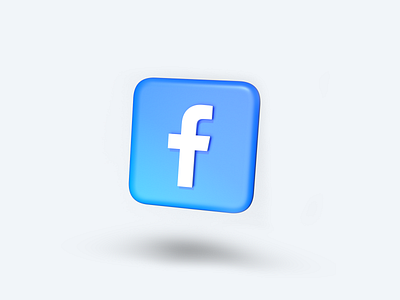 Facebook 3D Icon 3d art 3dvisualization art branding design icon logo logos minimal typography ui