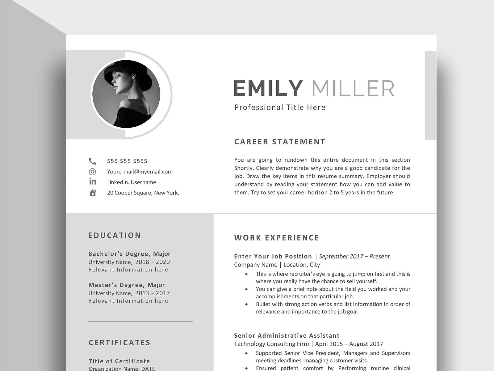 Professional resume templates by VictoriousVita on Dribbble