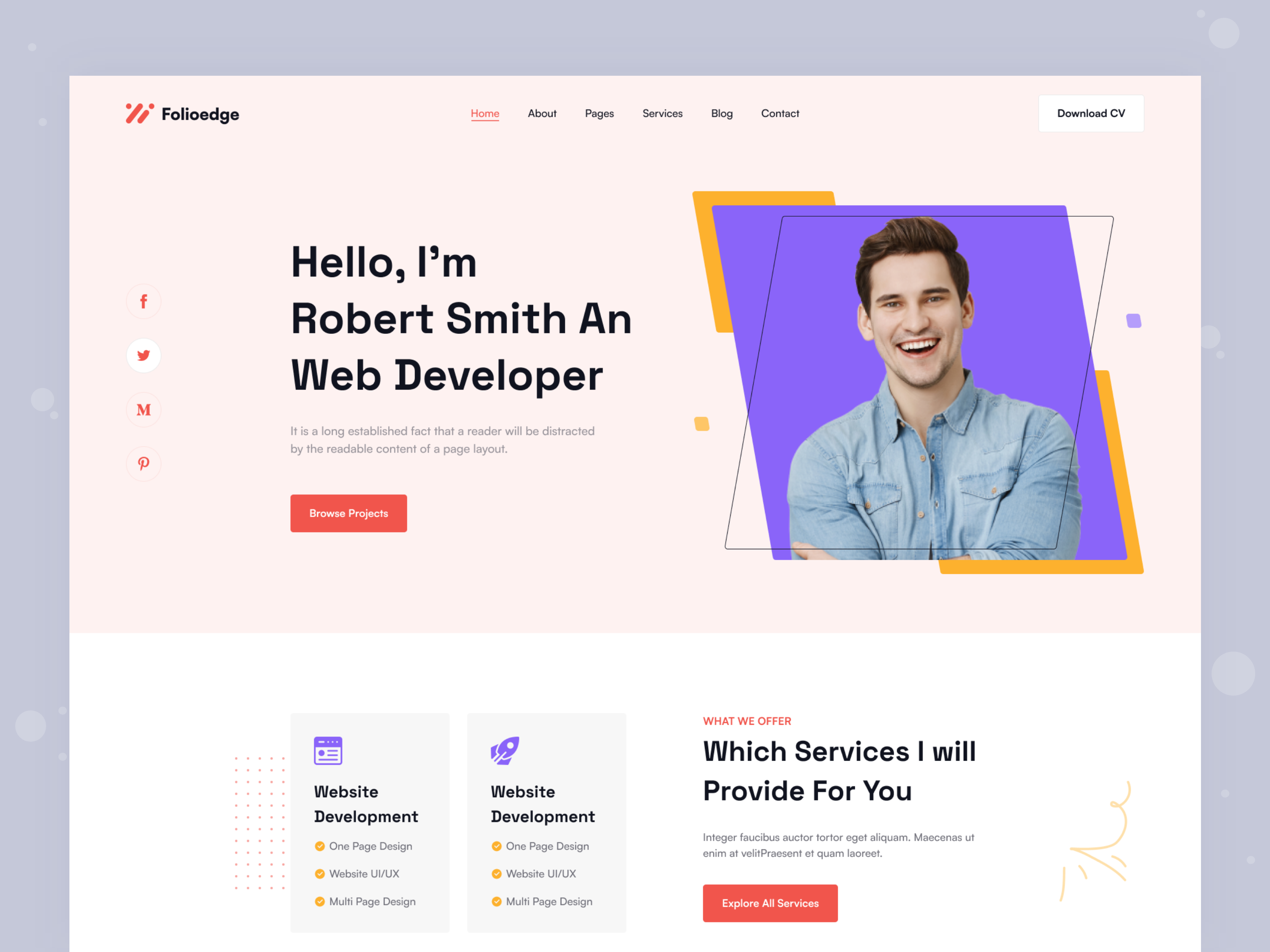 Folioedge | Personal Portfolio Website Landing Page v3 by Mahmudul ...