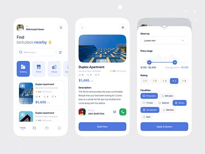 Renik | Real Estate Rental App apartment app app design best dribble shot devignedge home mhmanik02 mobile mobile app mobile app design mobile ui property real estate real estate agency real estate agent realestate rent rent app rental rental app