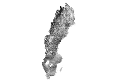 Sweden - Black and white map illustration landscape map minimal mountain nature poster relief scandinavia stockholm sweden topographic topography white