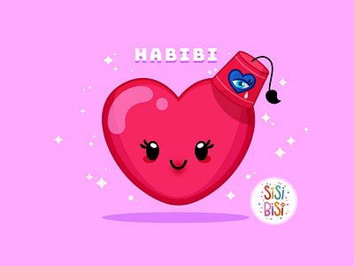 HABIBI arab arabic bisi cat design fez habibi habibti hear illustration kawaii lebanon liban love lover lovers pink red valentines you