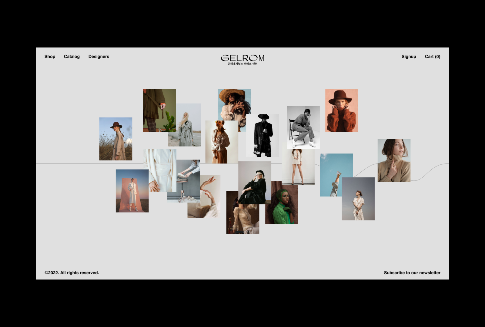 Gelrom Homepage Animation agency animation catalog ecommerce editorial interaction interface minimalist smooth ui uiux web design