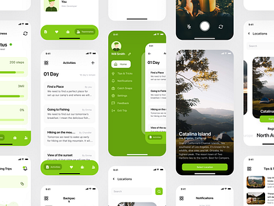 Camping App UI Kit Screens clean gumroad minimal paid ui ui kit ui kit design ui kits