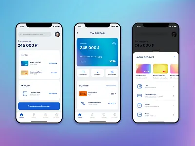 Banking App app application bank bank application banking app concept design design finance app gradient interaction interface mobile app mobile app design mobile bank ui ui design ux ux design