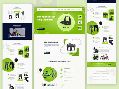 Ecommerce web landing-Smart Bike Lock branding creative design digital eco ecommerce ecommerce design lock product product design product landing product landing page product page productdesign smart smart lock ui ux website