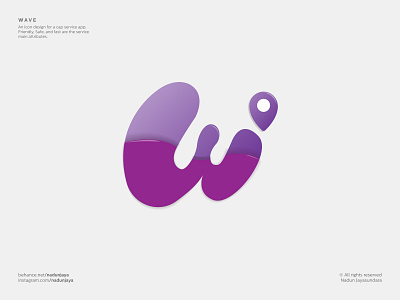 Wave app icon branding cab service app cab service logo design flat letter w location logo logo design logo design service logodesigner logomaker minimalist sign symbol taxi app logo taxi service logo vector wave logo